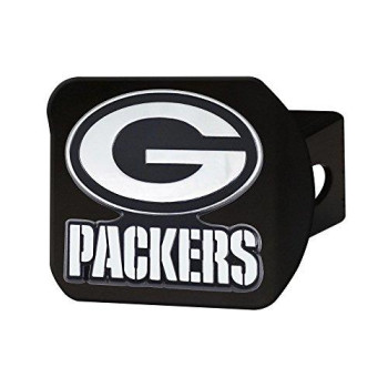 Nfl Green Bay Packers Metal Hitch Cover, Black, 2 Square Type Iii Hitch Cover