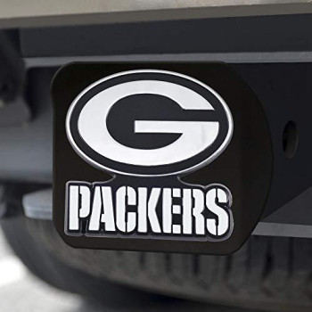 Nfl Green Bay Packers Metal Hitch Cover, Black, 2 Square Type Iii Hitch Cover