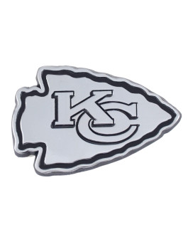 Fanmats 21375 Kansas City Chiefs 3D Chrome Metal Auto Emblem