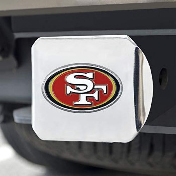 Nfl San Francisco 49Ers Metal Hitch Cover, Chrome, 2 Square Type Iii Hitch Cover