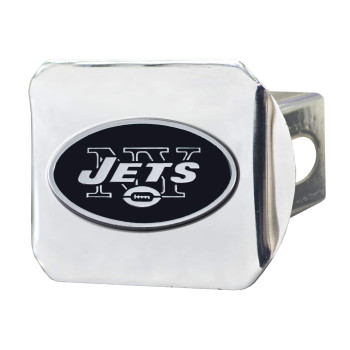 Fanmats 21567 New York Jets Chrome Metal Hitch Cover With Chrome Metal 3D Emblem