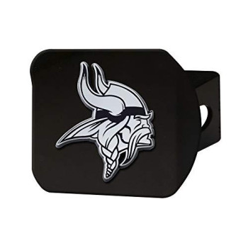 Nfl Minnesota Vikings Metal Hitch Cover, Black, 2 Square Type Iii Hitch Cover