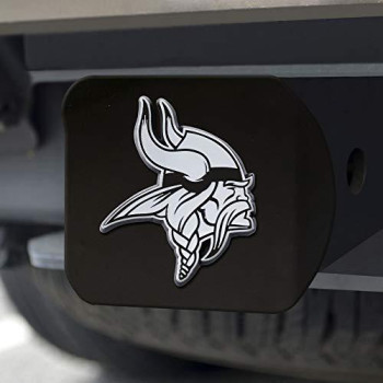 Nfl Minnesota Vikings Metal Hitch Cover, Black, 2 Square Type Iii Hitch Cover