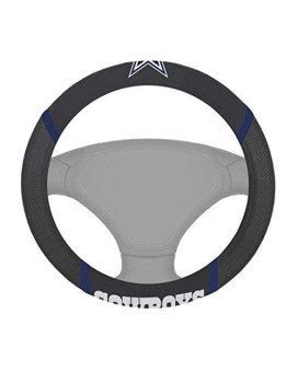 Fanmats Unisex Adult Embroidered Steering Wheel Cover, Black, 15 Inch Diameter Us