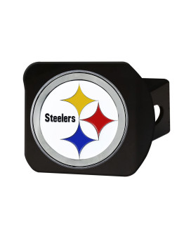 Fanmats 22604 Pittsburgh Steelers Black Metal Hitch Cover - 3D Color Emblem