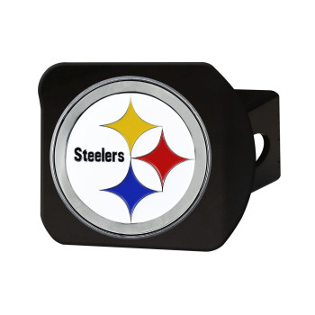 Fanmats 22604 Pittsburgh Steelers Black Metal Hitch Cover - 3D Color Emblem