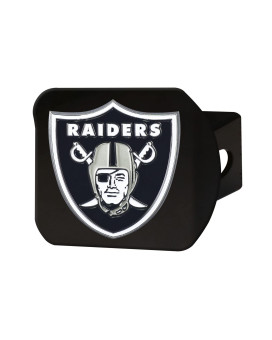 Fanmats 22598 Las Vegas Raiders Black Metal Hitch Cover - 3D Color Emblem