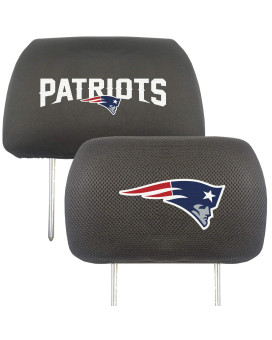 Fanmats 12506 New England Patriots Embroidered Head Rest Cover Set - 2 Pieces