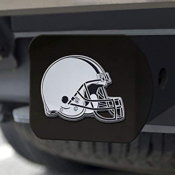 Fanmats 21511 Nfl Cleveland Browns Metal Hitch Cover, Black, 2 Square Type Iii Hitch Cover