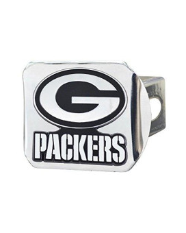 Nfl Green Bay Packers Metal Hitch Cover, Chrome, 2 Square Type Iii Hitch Cover