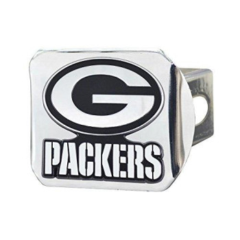 Nfl Green Bay Packers Metal Hitch Cover, Chrome, 2 Square Type Iii Hitch Cover