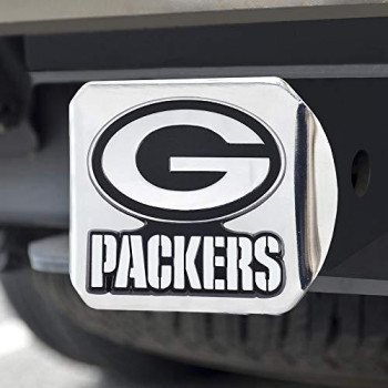 Nfl Green Bay Packers Metal Hitch Cover, Chrome, 2 Square Type Iii Hitch Cover