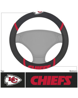 Fanmats 21374 Kansas City Chiefs Embroidered Steering Wheel Cover