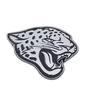 Fanmats Nfl Jacksonville Jaguars Chrome Emblem, Chrome, 2.36X3.15