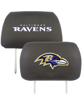 Fanmats 12490 Baltimore Ravens Embroidered Head Rest Cover Set - 2 Pieces