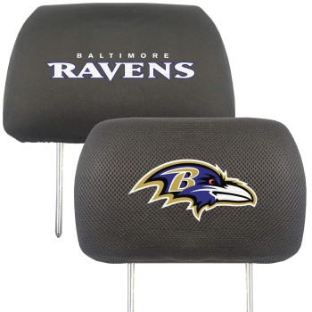 Fanmats 12490 Baltimore Ravens Embroidered Head Rest Cover Set - 2 Pieces