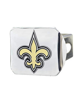 Fanmats - 22588 Nfl New Orleans Saints Metal Hitch Cover, Chrome, 2 Square Type Iii Hitch Cover