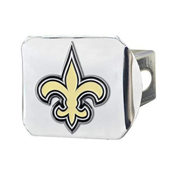 Fanmats - 22588 Nfl New Orleans Saints Metal Hitch Cover, Chrome, 2 Square Type Iii Hitch Cover