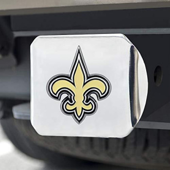 Fanmats - 22588 Nfl New Orleans Saints Metal Hitch Cover, Chrome, 2 Square Type Iii Hitch Cover