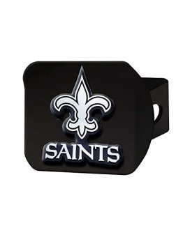 Fanmats - 21561 Nfl New Orleans Saints Metal Hitch Cover, Black, 2 Square Type Iii Hitch Cover