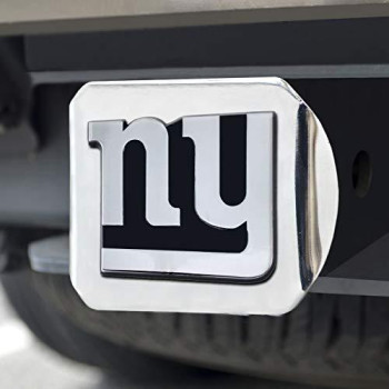 Fanmats 21563 Nfl New York Giants Metal Hitch Cover, Chrome, 2 Square Type Iii Hitch Cover