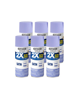 Rust-Oleum 327926-6 Pk American Accents Spray Paint, 12 Ounce (Pack Of 6), Satin French Lilac, 72 Ounce