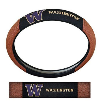 Ncaa Washington Huskies Steering Wheel Coversteering Wheel Cover Premium Pigskin Style Team Colors One Size