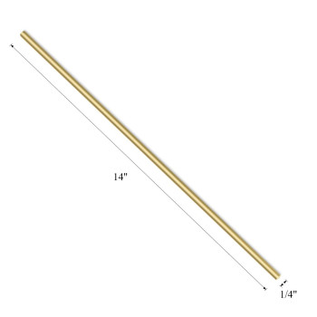 Sutemribor Brass Solid Round Rod Lathe Bar Stock, 1/4 Inch in Diameter 14 Inches in Length (2 PCS)