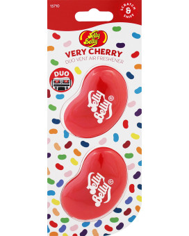 Jelly Belly 15710A 3D Gel Mini Vent Air Freshener Duo Pack-Very Cherry