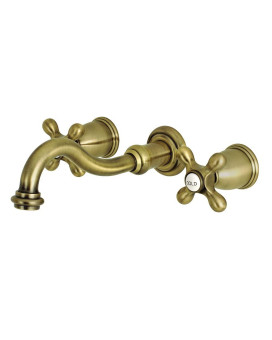 Kingston Brass KS3123AX 8-Inch Center Wall Mount Bathroom Faucet, Antique Brass