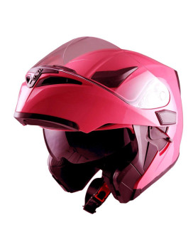 1Storm Motorcycle Modular Full Face Helmet Flip Up Dual Visor Sun Shield: Hb89 Glossy Pink