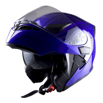 1Storm Motorcycle Modular Full Face Helmet Flip Up Dual Visor Sun Shield: Hb89 Glossy Blue