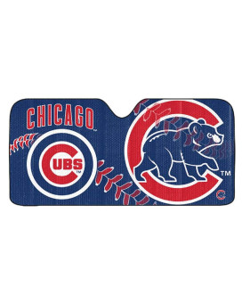 Fanmats 60033 Mlb Chicago Cubs Windshield Sun Auto Shade, Sun Shield Sun Visor Accordion Tri-Fold For Storage 59 X 295, Colorful Team Design