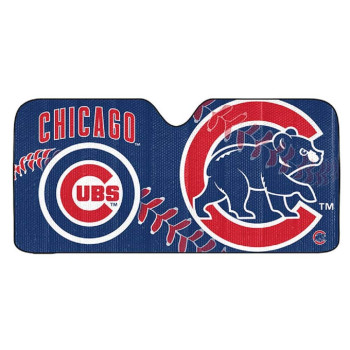 Fanmats 60033 Mlb Chicago Cubs Windshield Sun Auto Shade, Sun Shield Sun Visor Accordion Tri-Fold For Storage 59 X 295, Colorful Team Design