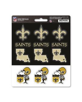 Fanmats 61128 New Orleans Saints 12 Count Mini Decal Sticker Pack