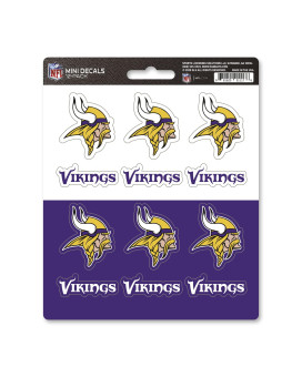 Fanmats 61126 Minnesota Vikings 12 Count Mini Decal Sticker Pack