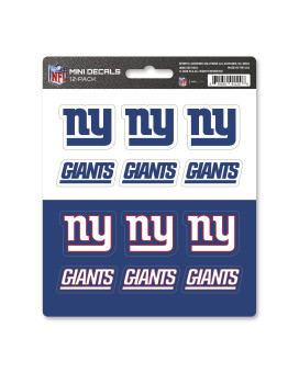 Fanmats 61129 New York Giants 12 Count Mini Decal Sticker Pack