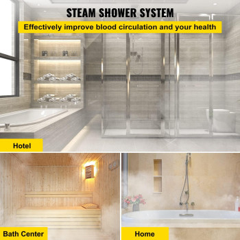 Happybuy Steam Generator 9KW Steam Showers 220V-240V Sauna Steam Generator with Programmable Controller for Home SPA Bathroom Hotel Shower Steam(Controller Not Contain Battery)