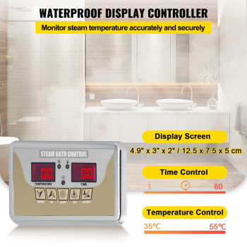 Happybuy Steam Generator 9KW Steam Showers 220V-240V Sauna Steam Generator with Programmable Controller for Home SPA Bathroom Hotel Shower Steam(Controller Not Contain Battery)