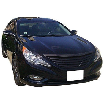 Grille Compatible With 2011-2014 Hyundai Sonata, Yf Front Black Grille Grill Horizon Abs Horizontal Style By Ikon Motorsports, 2012 2013