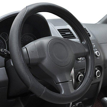 Elantrip Leather Steering Wheel Cover 14 12 To 15 Inch Anti Slip For Car Truck Black