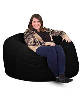 Ultimate Sack Bean Bag Chairs In Multiple Sizes And Colors: Giant Foam-Filled Furniture - Machine Washable Covers, Double Stitched Seams, Durable Inner Liner (4000, Black Suede)