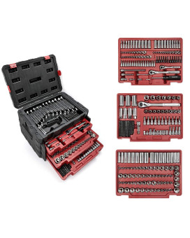 Workpro 450-Piece Mechanics Tool Set, Universal Professional Tool Kit With Heavy Duty Case Box