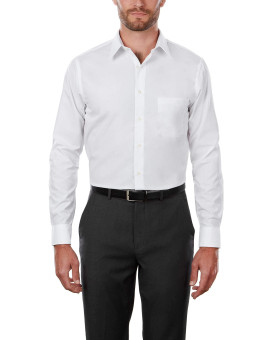Van Heusen Mens Tall Fit Poplin (Big And Tall) Dress Shirt, White, 165 Neck 35 -36 Sleeve Large Us