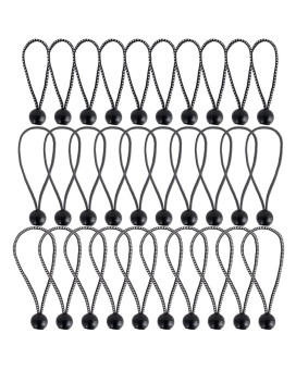 Qtimal 30 Pack Ball Bungee Cords, Includes 6, 9, 11 Inch Heavy Duty Gazebo Tarp Tie Down Cords, High Elastic UV Resistant Bungee Cords with Balls for Shelter, Canopy, Cargo, Screen