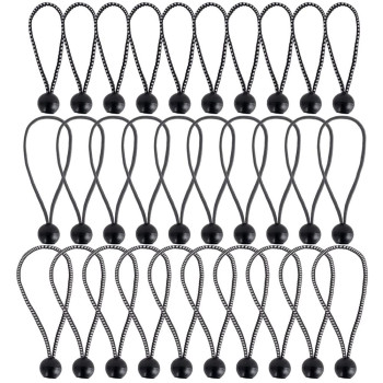 Qtimal 30 Pack Ball Bungee Cords, Includes 6, 9, 11 Inch Heavy Duty Gazebo Tarp Tie Down Cords, High Elastic UV Resistant Bungee Cords with Balls for Shelter, Canopy, Cargo, Screen