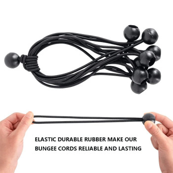 Qtimal 30 Pack Ball Bungee Cords, Includes 6, 9, 11 Inch Heavy Duty Gazebo Tarp Tie Down Cords, High Elastic UV Resistant Bungee Cords with Balls for Shelter, Canopy, Cargo, Screen