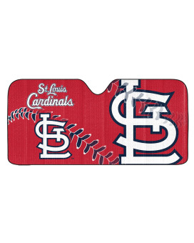 Fanmats 60038 Mlb St Louis Cardinals Windshield Sun Auto Shade, Sun Shield Sun Visor Accordion Tri-Fold For Storage 59 X 295, Colorful Team Design