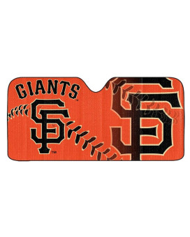 Fanmats 60037 Mlb San Francisco Giants Windshield Sun Auto Shade, Sun Shield Sun Visor Accordion Tri-Fold For Storage 59 X 295, Colorful Team Design