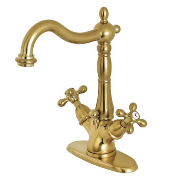 Kingston Brass KS1437AX 4 in. Centerset Bathroom Faucet, Brushed Brass